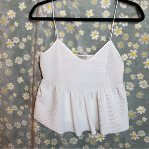Zara White Peplum Camisole Top